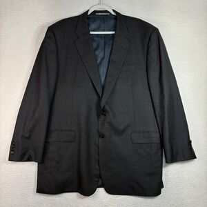 Hickey Freeman Loro Piana Blazer Men 48 Long Black Super 130s Wool Suit Jacket